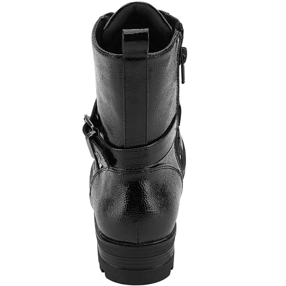 Combat Boots Low Heel Booties Lace Up - Picture 4 of 8